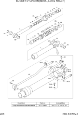 BUCKET CYLINDER(#0055-, LONG REACH)