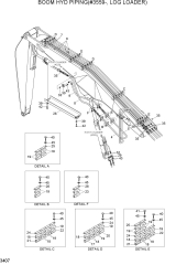 BOOM HYD PIPING(#3559-,LOG LOADER)