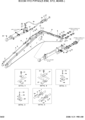 BOOM HYD PIPING(5.65M, STD, #0466-)