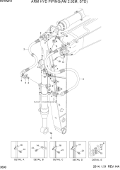 ARM HYD PIPING(2.92M, STD)