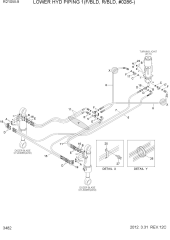 LOWER HYD PIPING 1(F/BLD, R/BLD, #0286-)