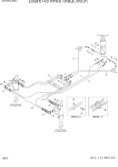LOWER HYD PIPING 1(F/BLD, R/OUT, -#0003)