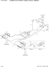 LOWER HYD PIPING 1(F/BLD, R/OUT, #0004-)