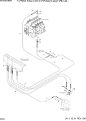 POWER TRAIN HYD PIPING(1-WAY PEDAL)