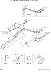 BOOM HYD PIPING(5.85M, STD, #0936-)