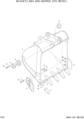 BUCKET(1.08M3 SAE HEAPED, STD, #0153-)