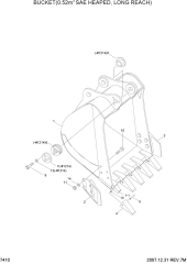 BUCKET(0.52M3 SAE HEAPED, LONG REACH)