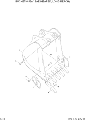 BUCKET(0.52M3 SAE HEAPED, LONG REACH)