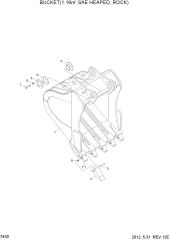 BUCKET(1.16M3 SAE HEAPED, ROCK)