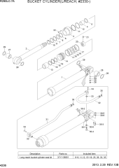 BUCKET CYLINDER(L/REACH, #2330-)