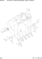 BUCKET(1.28M3 SAE HEAPED, H/DUTY,#0767-)