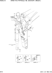 ARM HYD PIPING(2.1M, S/SHORT, #0025-)