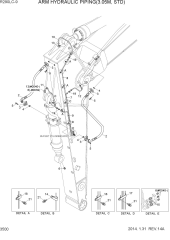 ARM HYDRAULIC PIPING(3.05M, STD)
