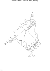 BUCKET(1.16M3 SAE HEAPED,ROCK)