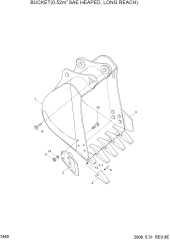 BUCKET(0.52M3 SAE HEAPED, LONG REACH)