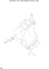 BUCKET(1.16M3 SAE HEAPED, ROCK, STD)