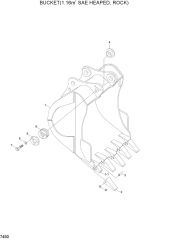 BUCKET(1.16M3 SAE HEAPED, ROCK)