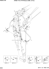 ARM HYD PIPING(3.05M, STD)