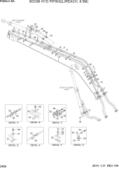 BOOM HYD PIPING(L/REACH, 8.5M)
