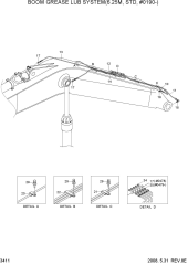 BOOM GREASE LUB SYSTEM(6.25M,STD,#0190-)