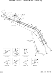 BOOM HYDRAULIC PIPING(#0108-, L/REACH)