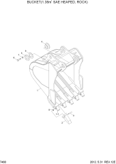 BUCKET(1.38M3 SAE HEAPED, ROCK)