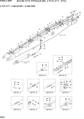 BOOM HYD PIPING(8.6M, 2 PCS ATT, STD)