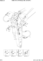 ARM HYD PIPING(2.5M, SHORT)