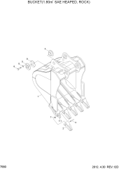 BUCKET(1.8M3 SAE HEAPED, ROCK)