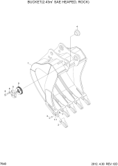 BUCKET(2.43M3 SAE HEAPED, ROCK)