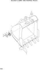 BUCKET(1.80M3 SAE HEAPED, ROCK)