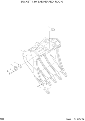 BUCKET(1.8M3 SAE HEAPED, ROCK)
