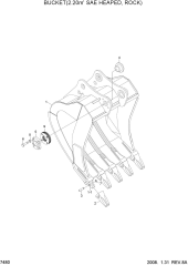 BUCKET(2.20M3 SAE HEAPED, ROCK)