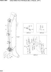 END ARM HYD PIPING(4.0M, 3 PIECE, OPT)