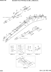 BOOM HYD PIPING(10.0M, L/REACH)