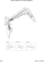 WOOD GRAB HYD PIPING 2(#0830-)