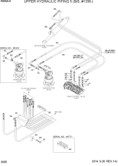 UPPER HYDRAULIC PIPING 5 (B/S, #1356-)