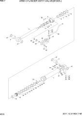 ARM CYLINDER WITH VALVE(#1005-)