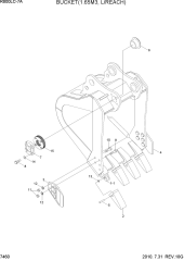 BUCKET(1.65M3, SAE HEAPED, L/REACH)