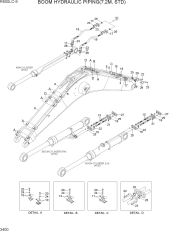 BOOM HYDRAULIC PIPING(7.2M, STD)