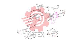 Крепления стрелы и гидроцилиндров (часть 1) SY75C9I4R.3 13312289