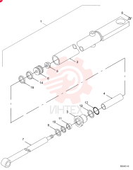 HYDRAULIC CYLINDER,Double Acting, 44.45mm Rod, 611.12mm Stroke