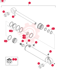 LIFT CYLINDER,Double Acting, 50.8mm Rod, 488mm Stroke