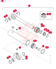 HYDRAULIC CYLINDER,Double Acting, 63.5mm Rod, 465.7mm Stroke
