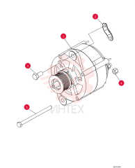 ALTERNATOR,24V, 60A, W/ Pulley 1964860C1 (1)