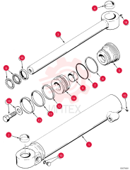 LIFT CYLINDER,Double Acting, 44.4mm Rod, 394.5mm Stroke