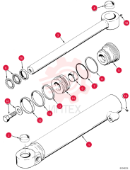 CYLINDER ASSY.,Double Acting, 44.4mm Rod, 394.5mm Stroke