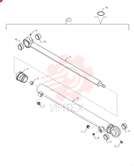 CYLINDER,Double Acting, 44.4mm Rod, 681mm Stroke 84543464