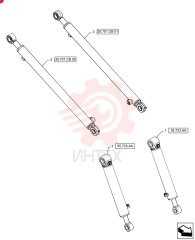 HYDRAULIC CYLINDER,38.1mm Rod, 410mm Stroke 47364444 (1)
