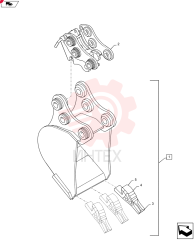BUCKET,2-Pos Pin-On, 12", 3 T